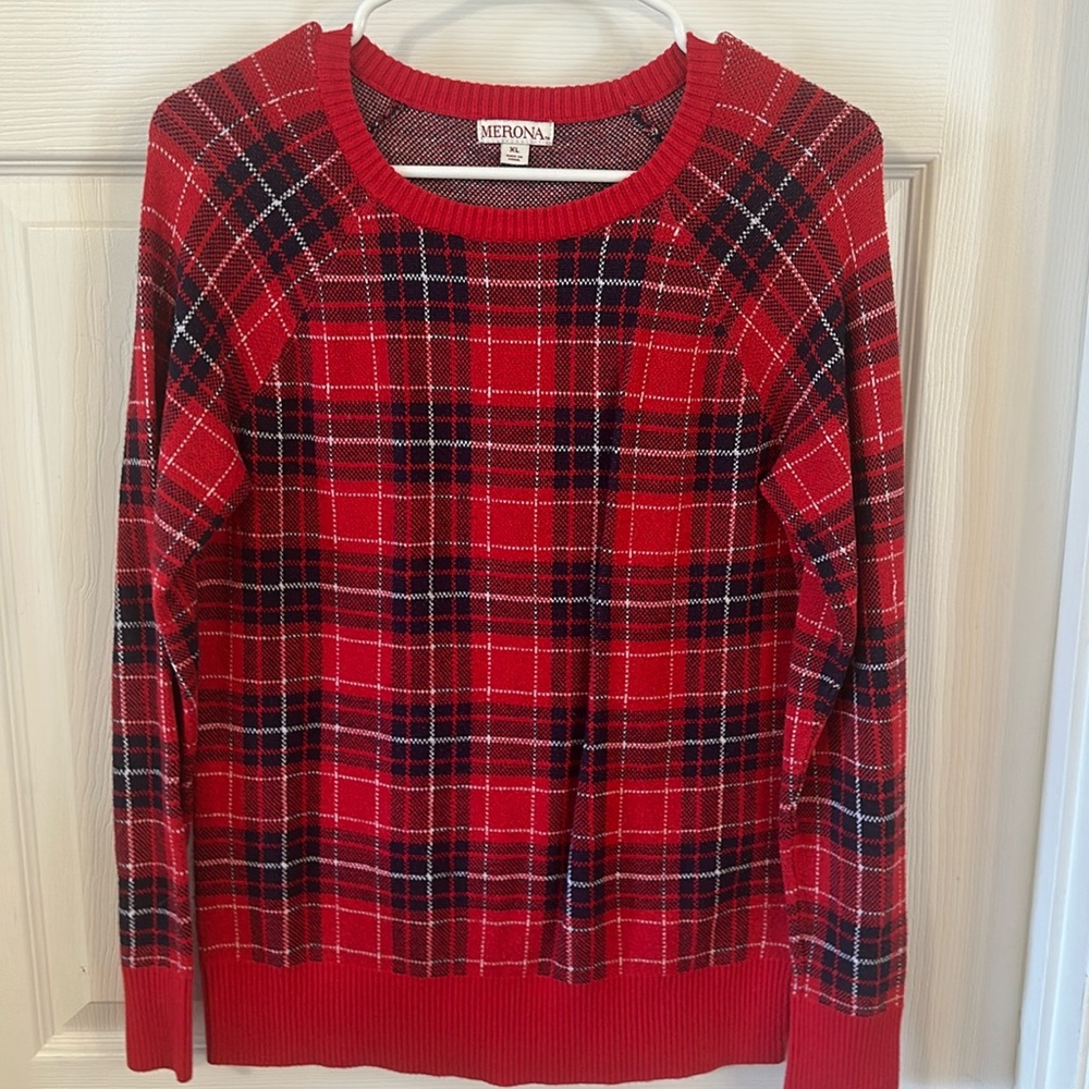 Merona XL tartan/plaid sweater
